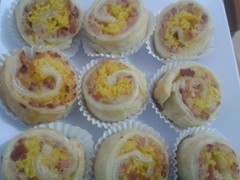 Brioches de Fios de Ovos com Bacon